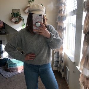 & Other Stories Grey Soft Mockneck Sweater